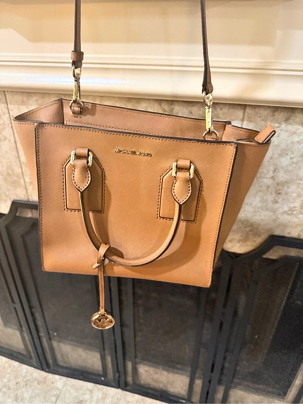 Michael Kors Mercer Gallery Small Center Zip Tote Satchel Brown